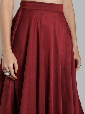 Banarasi Maroon Skirt