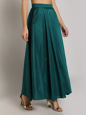 Banarasi Peacock Green Skirt