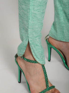 Abhishti Textured Baswada Pants with Curved Hem and piping