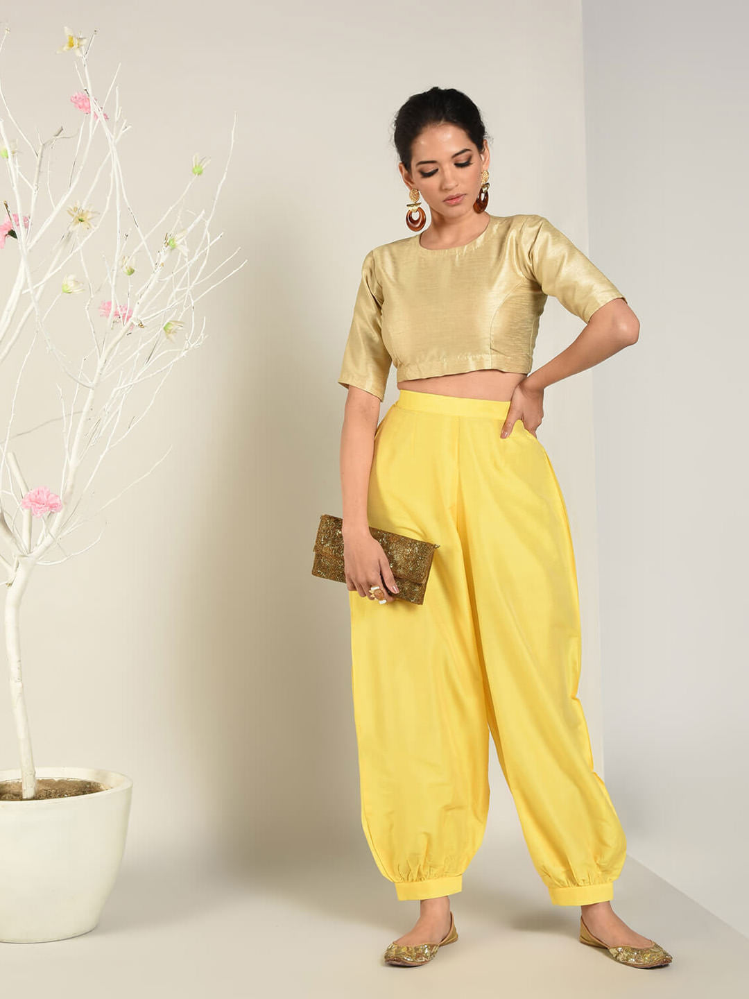Abhishti Solid Cotton Silk Pathaani Salwar