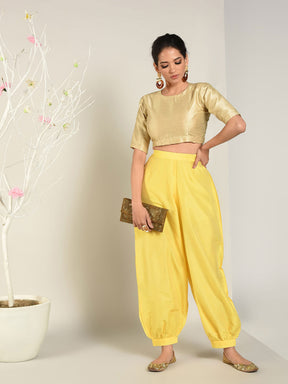 Abhishti Solid Cotton Silk Pathaani Salwar