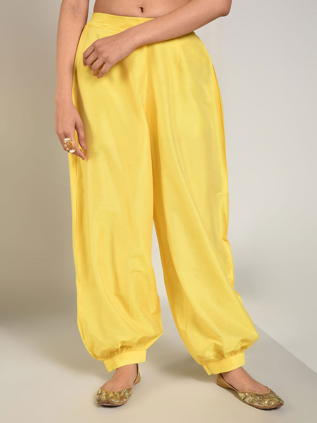 Abhishti Solid Cotton Silk Pathaani Salwar
