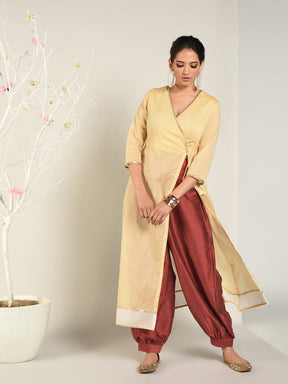 Abhishti Solid Cotton Silk Pathaani Salwar