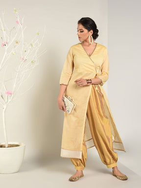 Abhishti Solid Cotton Silk Pathaani Salwar