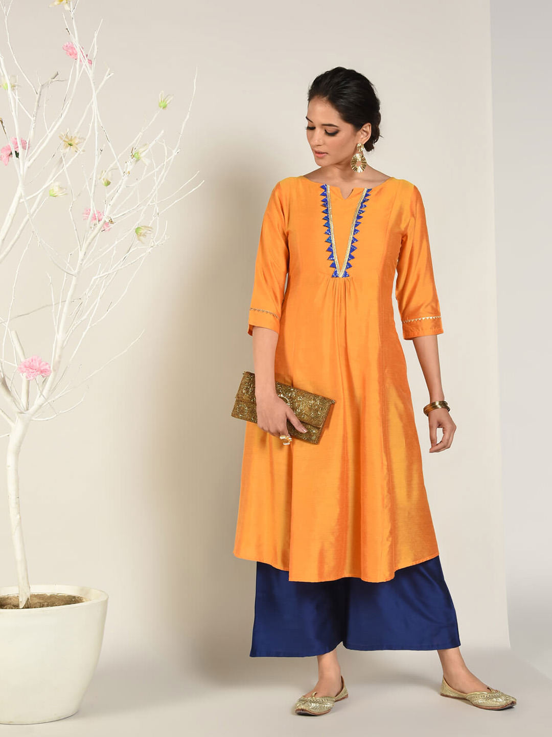 Abhishti Cotton Silk Palazzos