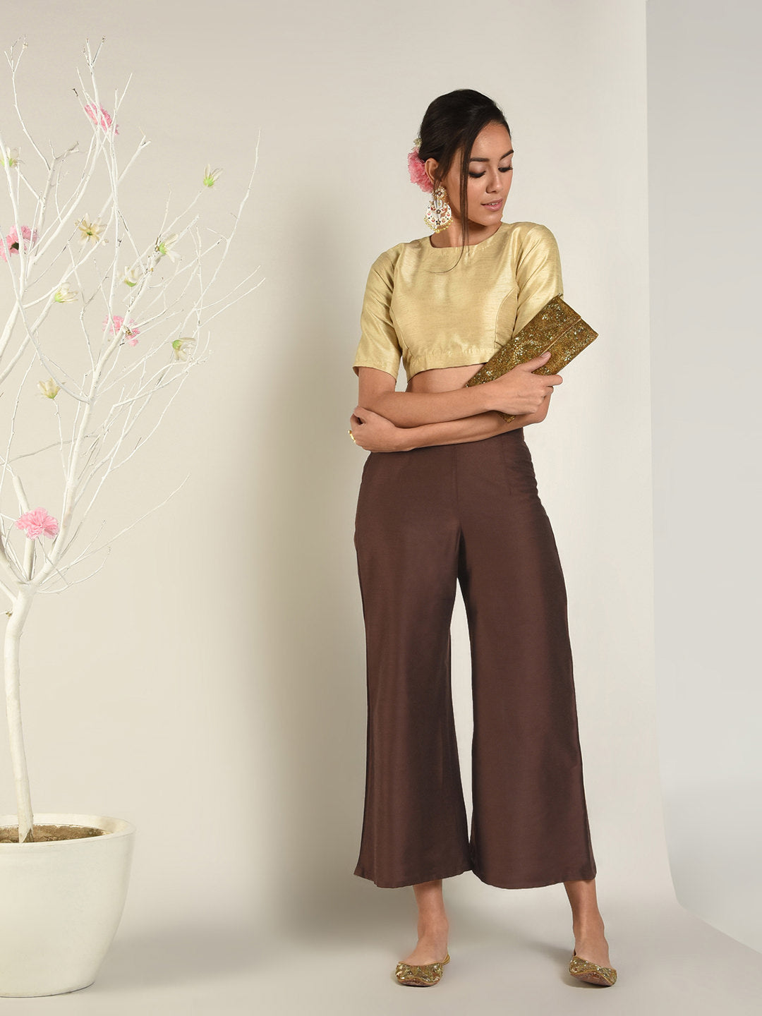 Abhishti Cotton Silk Palazzos