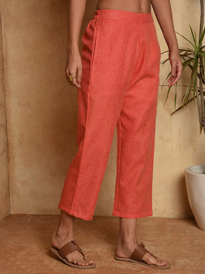 Two tone cotton cropped pants