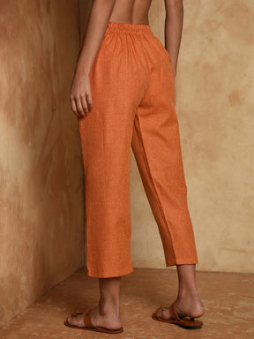 Two tone cotton cropped pants