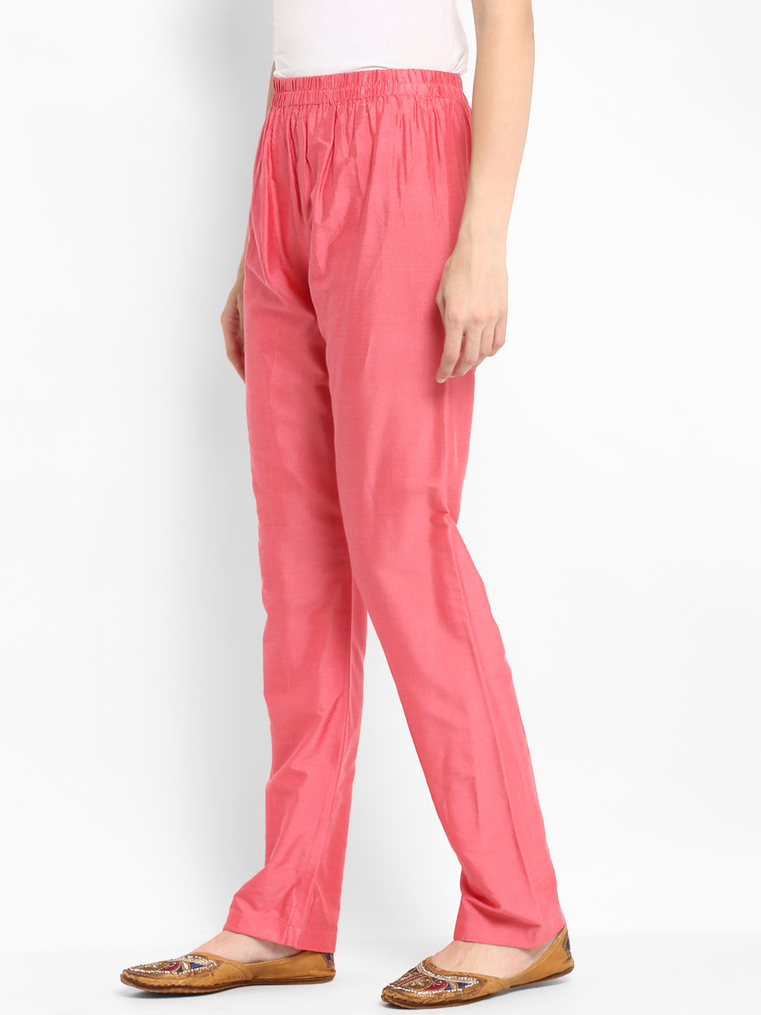 Abhishti Polysilk Pattel Straight Pants with Elattic