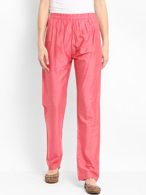 Abhishti Polysilk Pattel Straight Pants with Elattic