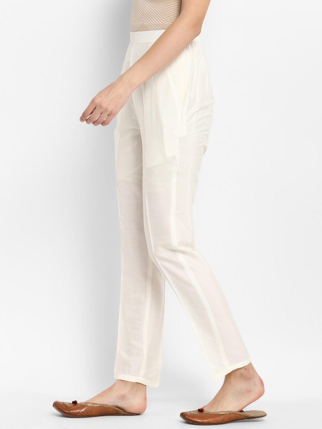Off-White Straight Pants with Pockets