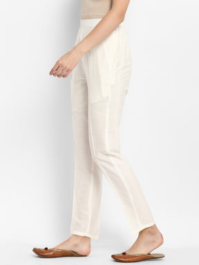 Off-White Straight Pants with Pockets