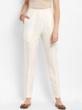 Off-White Straight Pants with Pockets
