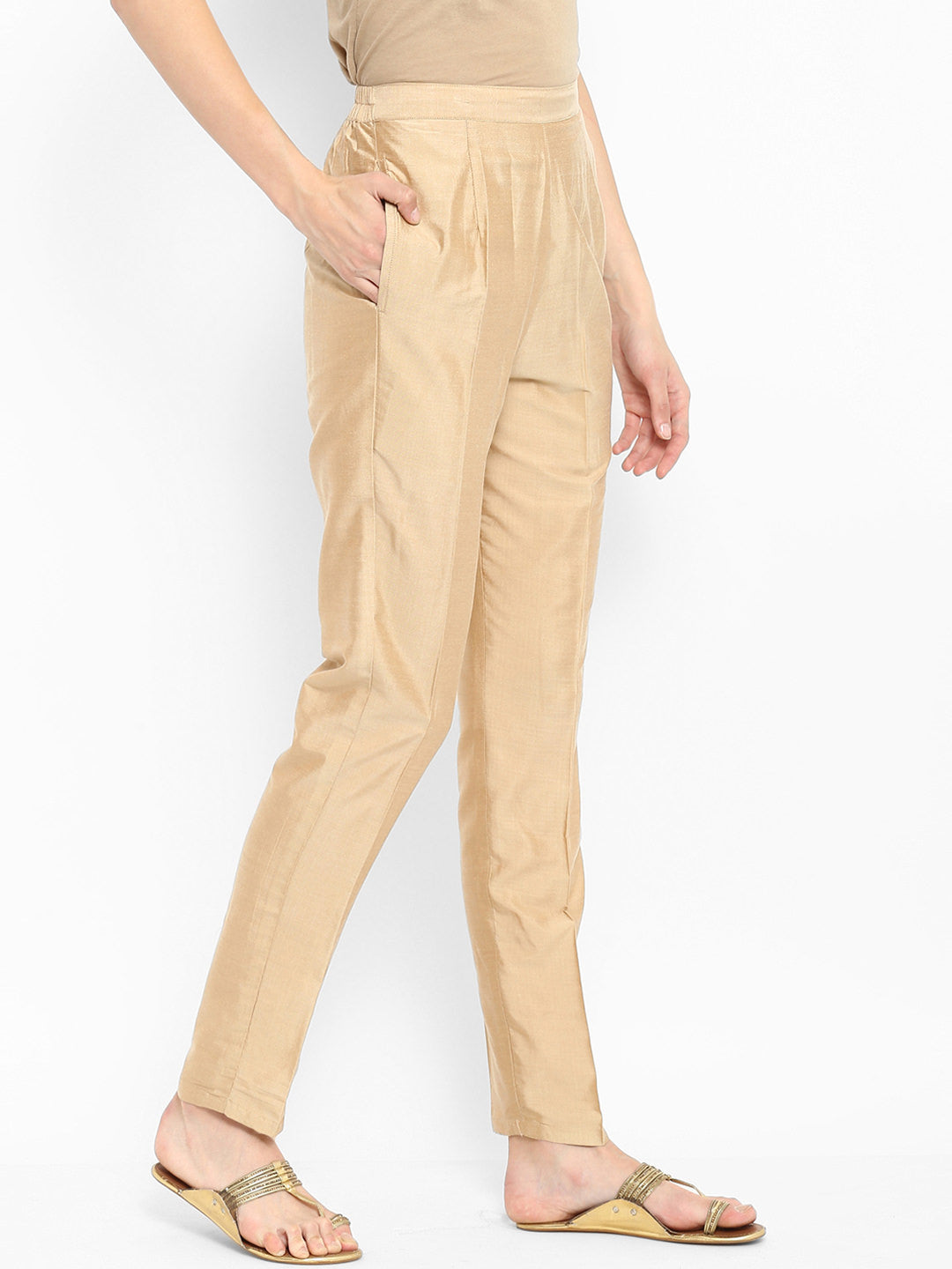 Abhishti Polysilk Straight Pants with Pockets