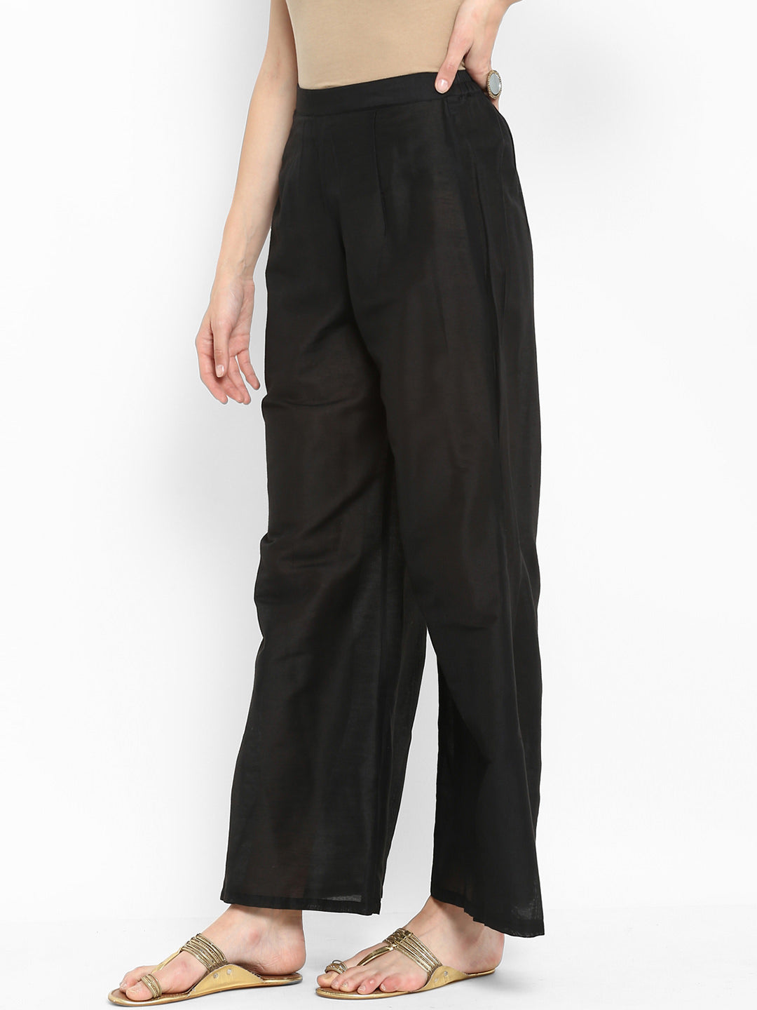Abhishti Polysilk Broad Bottom Palazzo