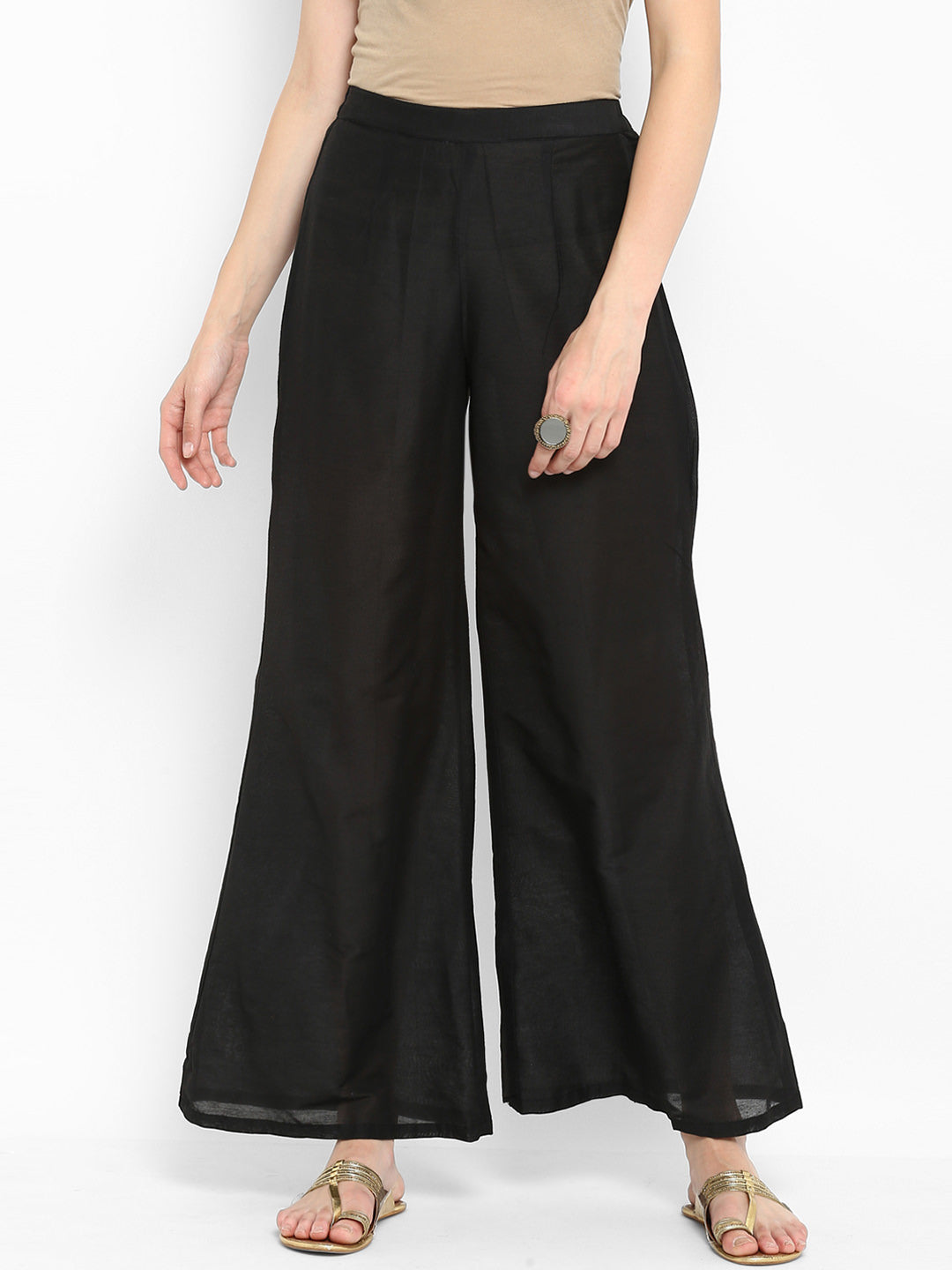 Abhishti Polysilk Broad Bottom Palazzo