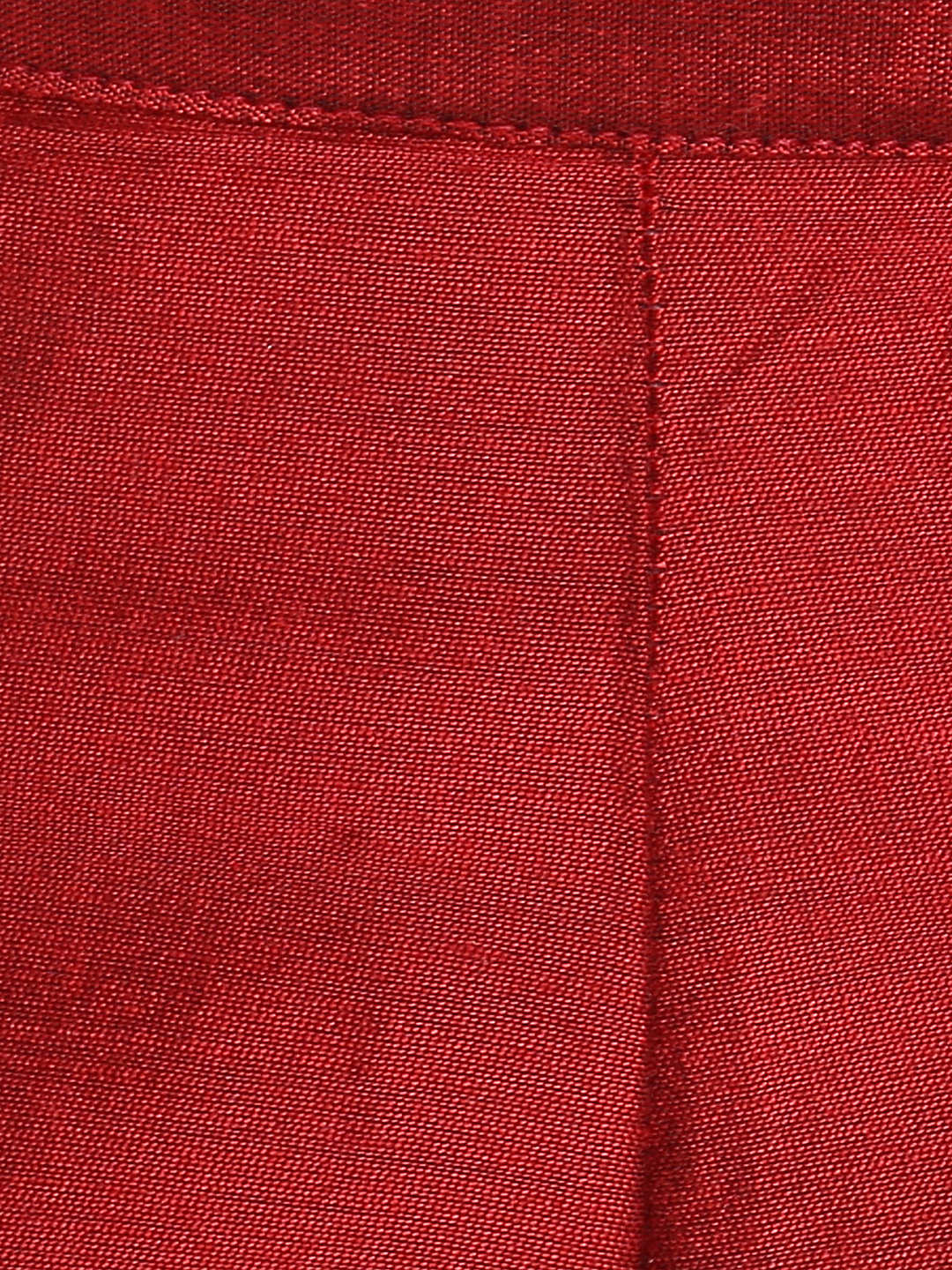 Coral Red Straight Pants With Pockets