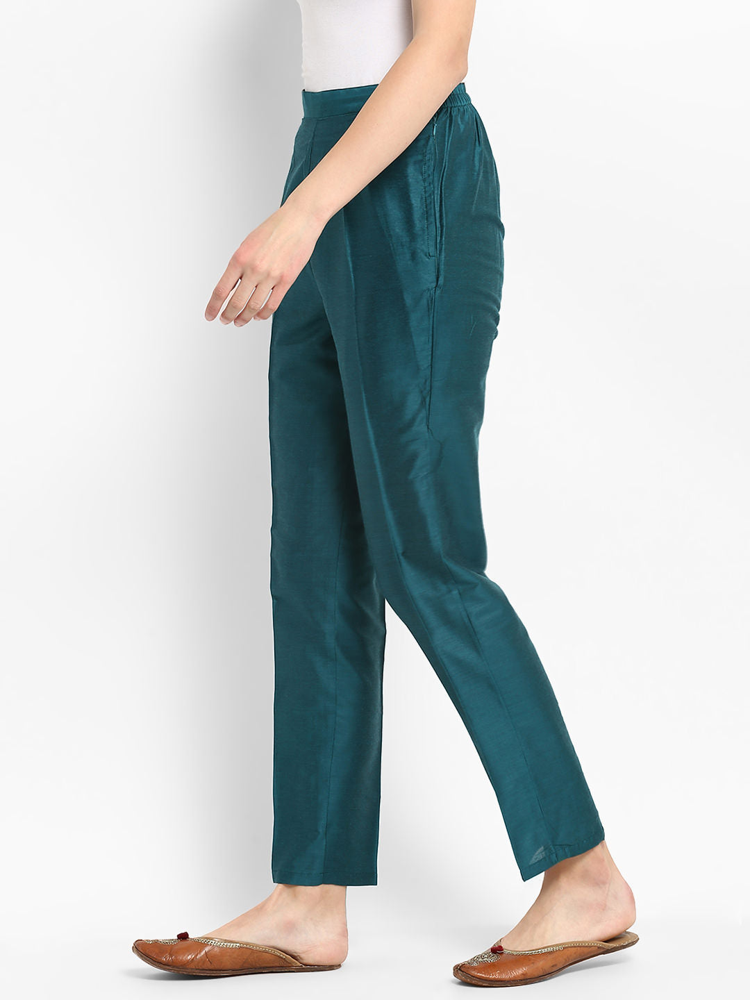 Abhishti Polysilk Straight Pants with Pockets