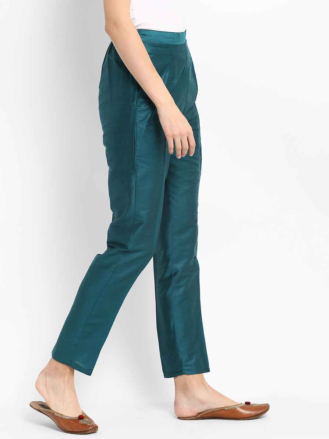 Abhishti Polysilk Straight Pants with Pockets