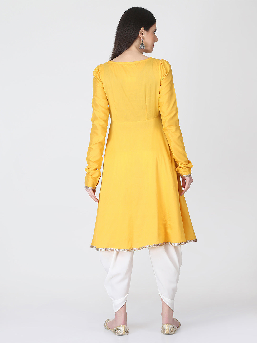 Yellow Kurta with off White Dhotii