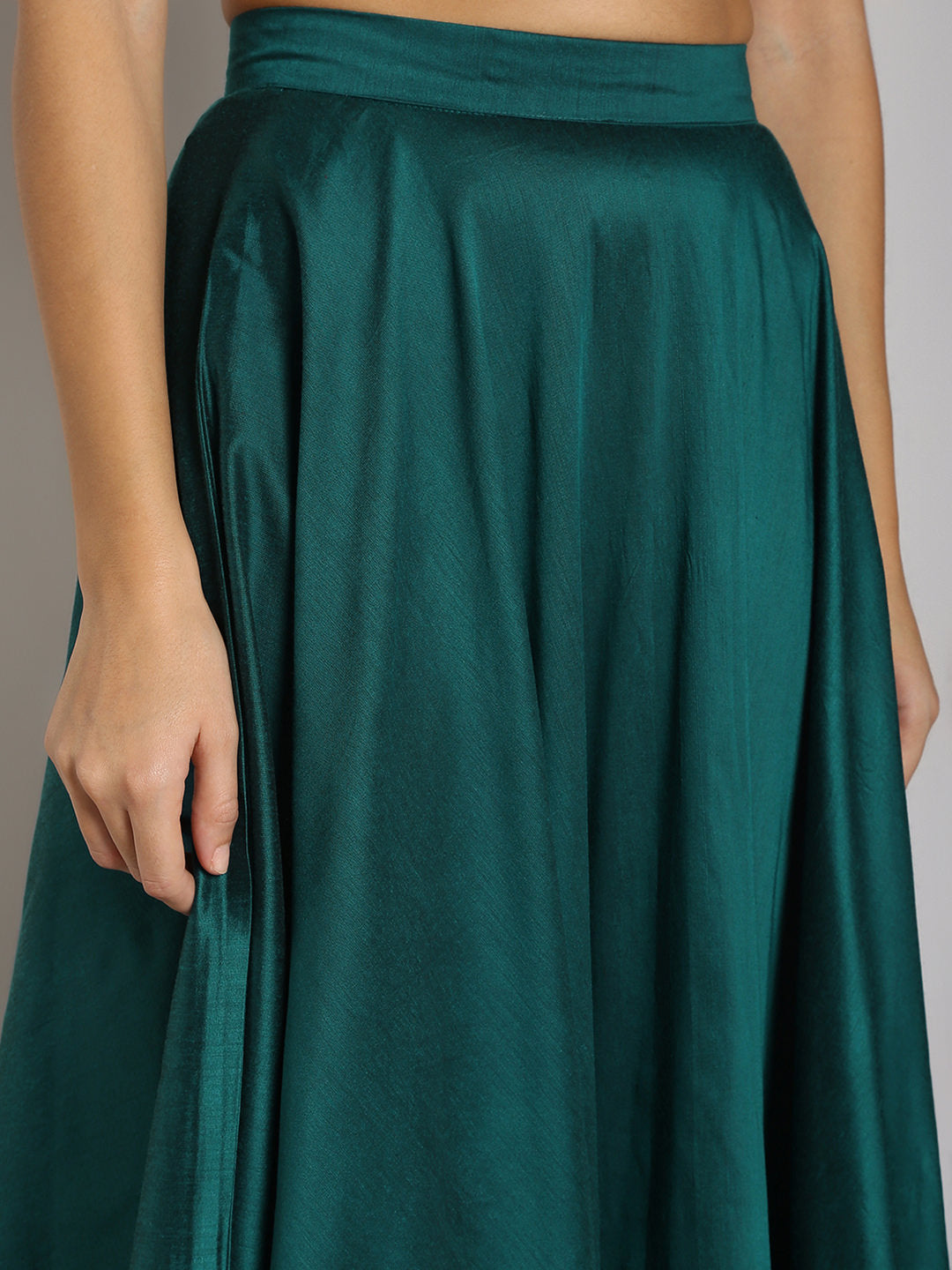 Abhishti Brocade Top with contrast color detail paired with Skirt