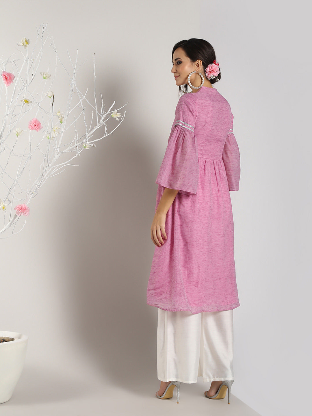 Abhishti Cotton Baswada Flared Pastel Kurta with Bottom