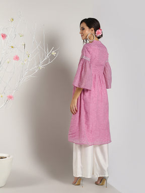 Abhishti Cotton Baswada Flared Pastel Kurta with Bottom