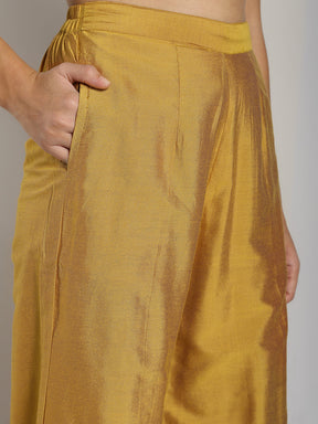 Abhishti Cotton Silk Angrakha Layered Asymmetric Kurta with Bottom