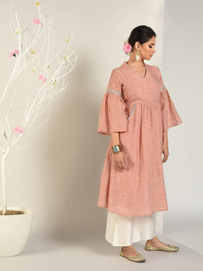 Abhishti Cotton Baswada Flared Pastel Kurta Set