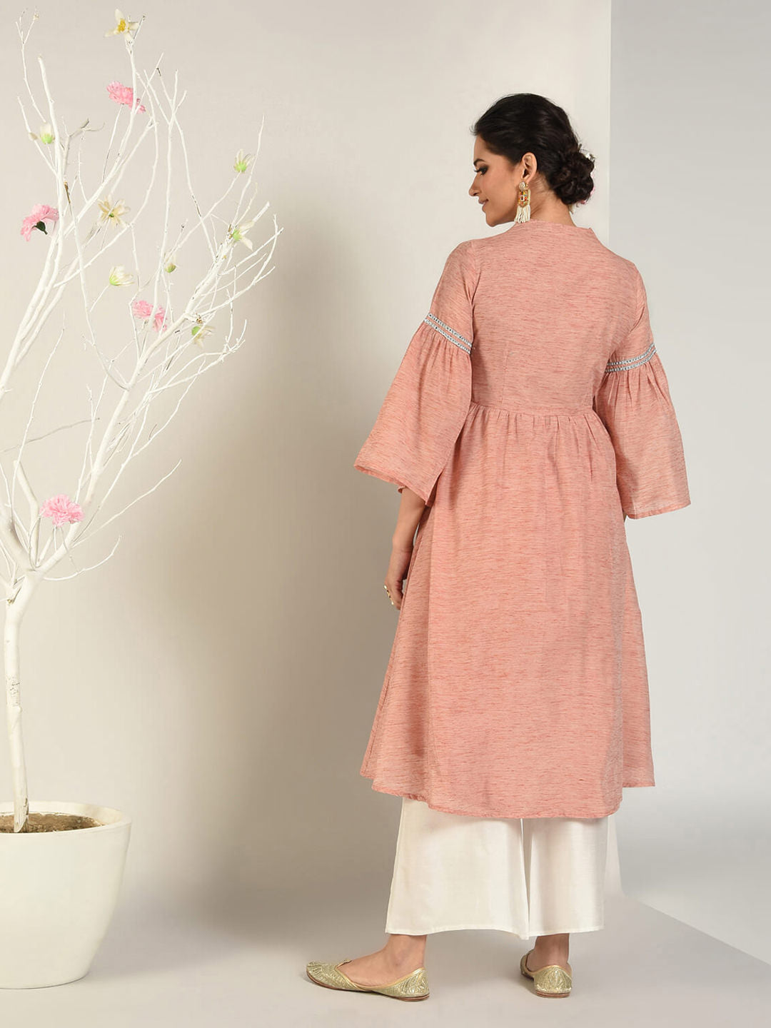 Abhishti Cotton Baswada Flared Pastel Kurta Set