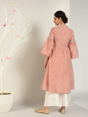 Abhishti Cotton Baswada Flared Pastel Kurta Set