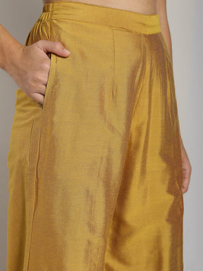 Abhishti Cotton Silk Kurta with Gathered Bell Sleeve Set