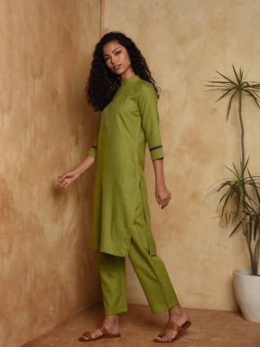 Kurta Set of Dualtone Cotton with Mangalgiri border