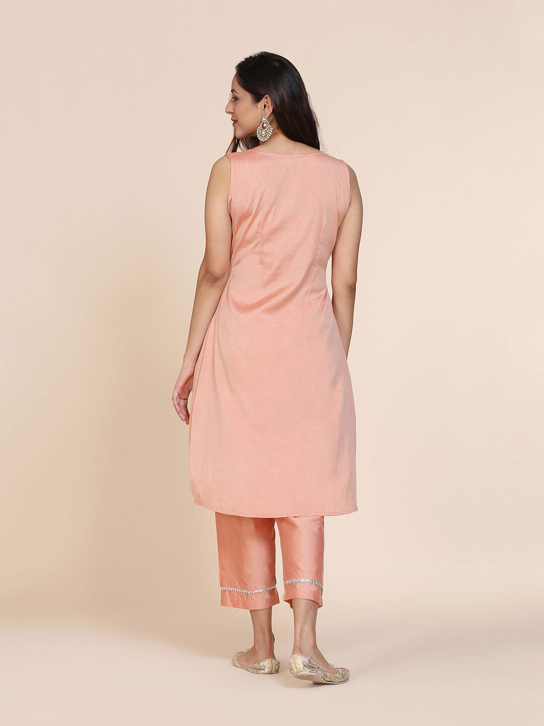 Abhsihti cotton silk sleeveless A-line kurta and bottom