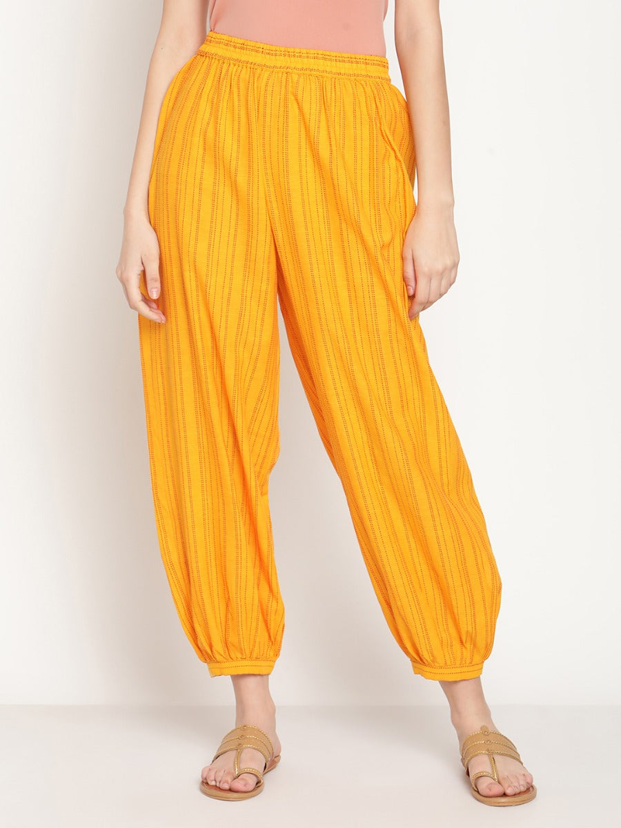 Sunset Orange Angrakha kurta With Slouchy Pants