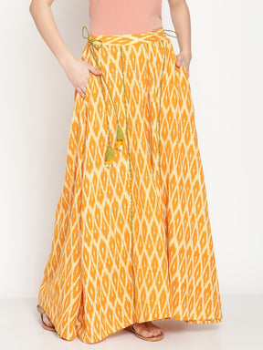 Ochre Yellow Sleeveless Tunic With Flared Palazzo