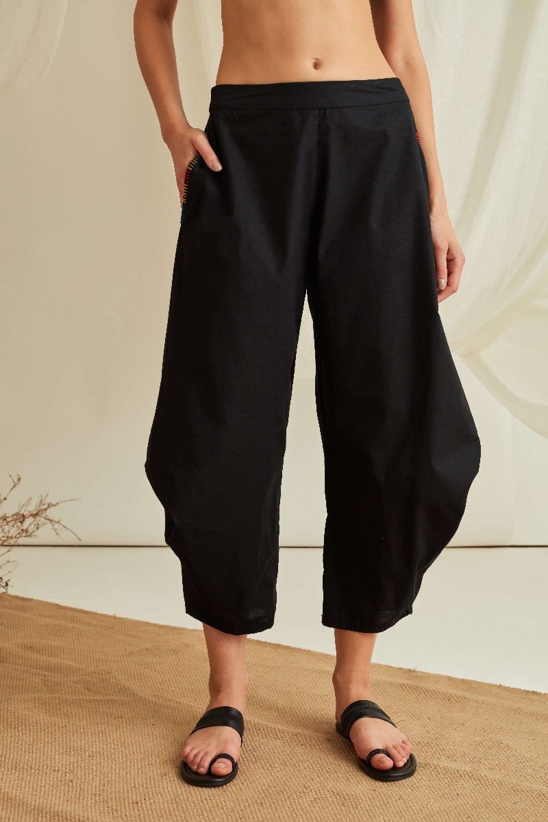 Elasticated waist pleated pant