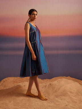 Blue Quartz Flared Dress