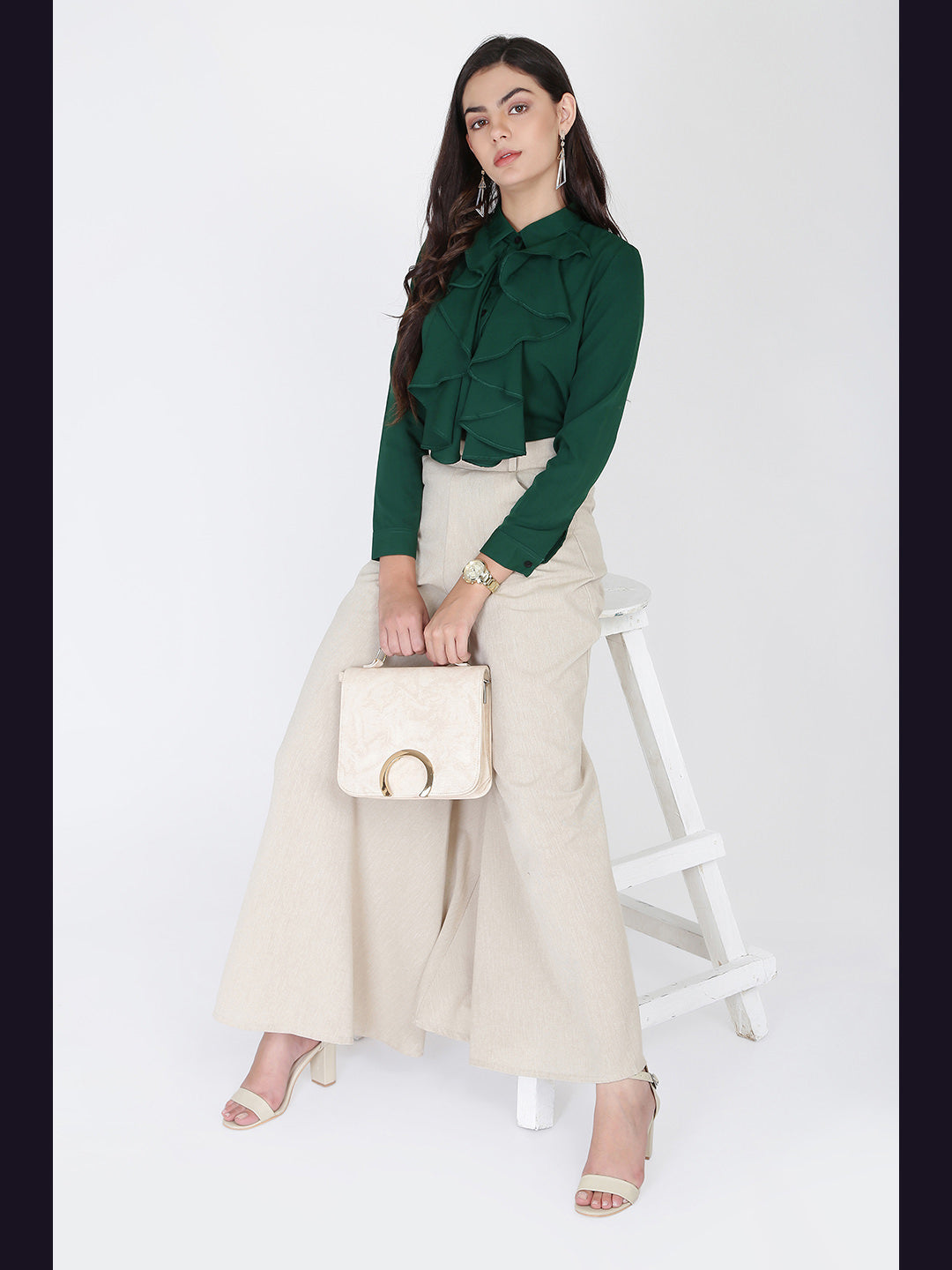 Dohyenne Front Flounce Detail Top