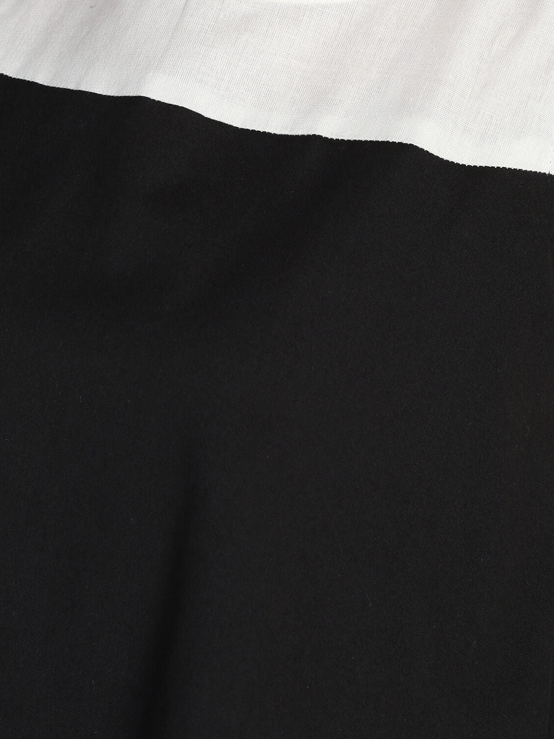 Color blocked Cotton Linen boxy Pleated top