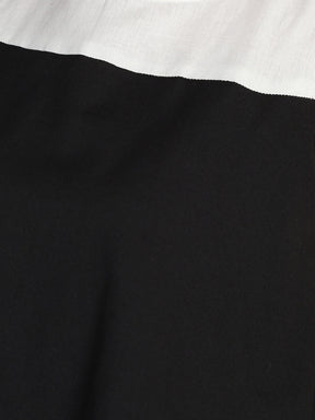 Color blocked Cotton Linen boxy Pleated top