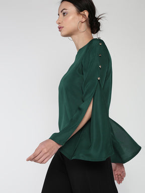 Stud buttoned detail partywear top