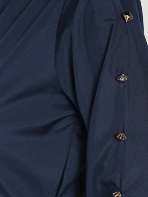 Stud buttoned detail partywear top