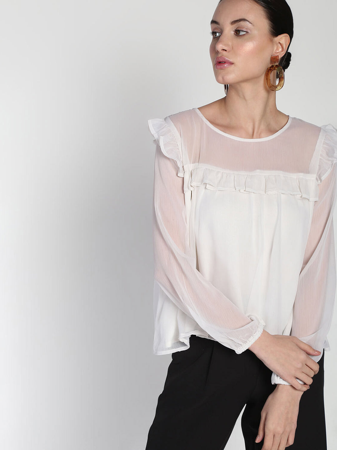 Comfort Chiffon ruffled Top