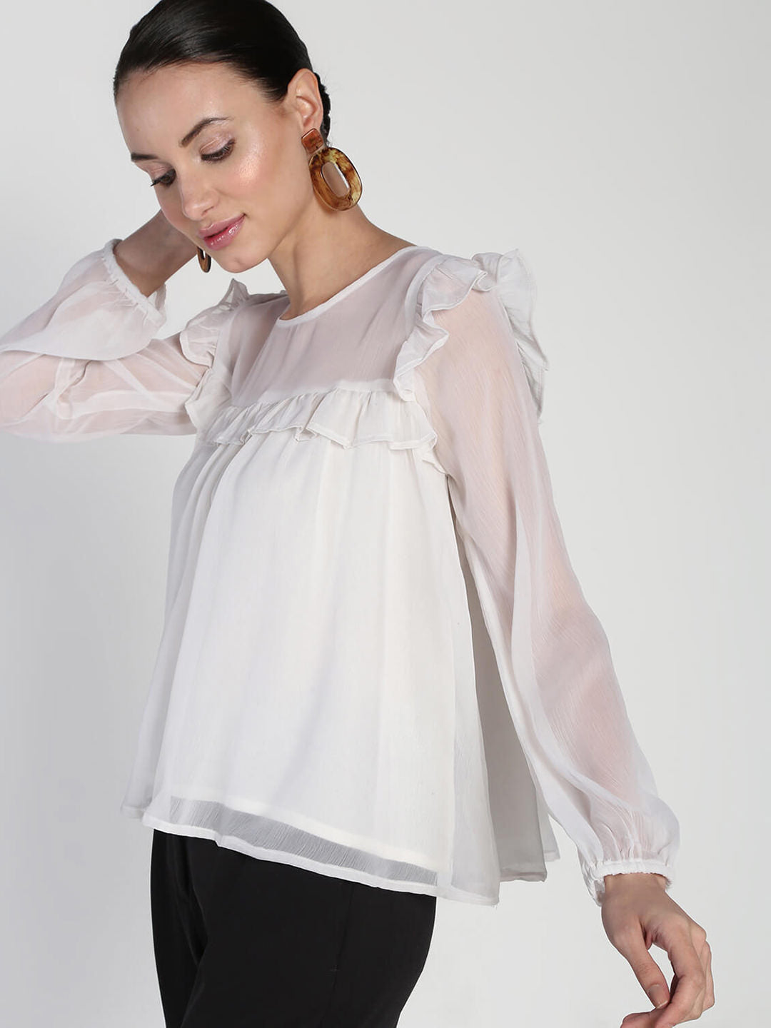 Comfort Chiffon ruffled Top