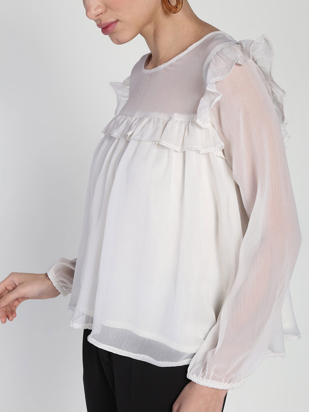 Comfort Chiffon ruffled Top