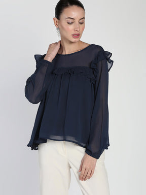 Comfort Chiffon ruffled Top