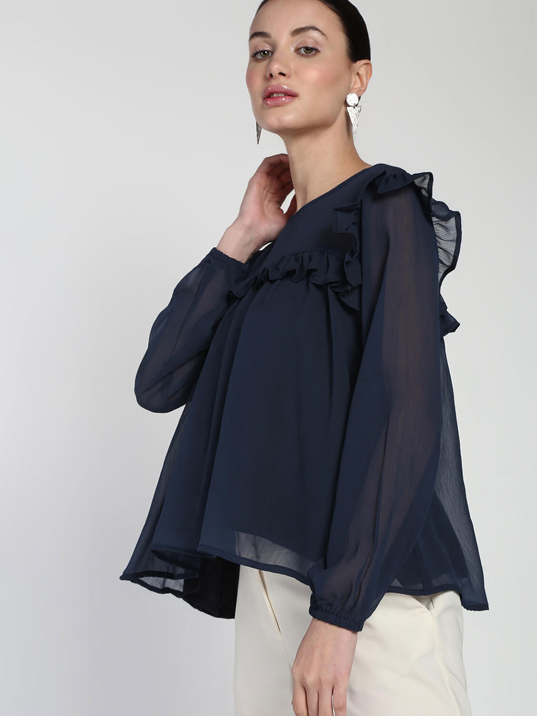 Comfort Chiffon ruffled Top