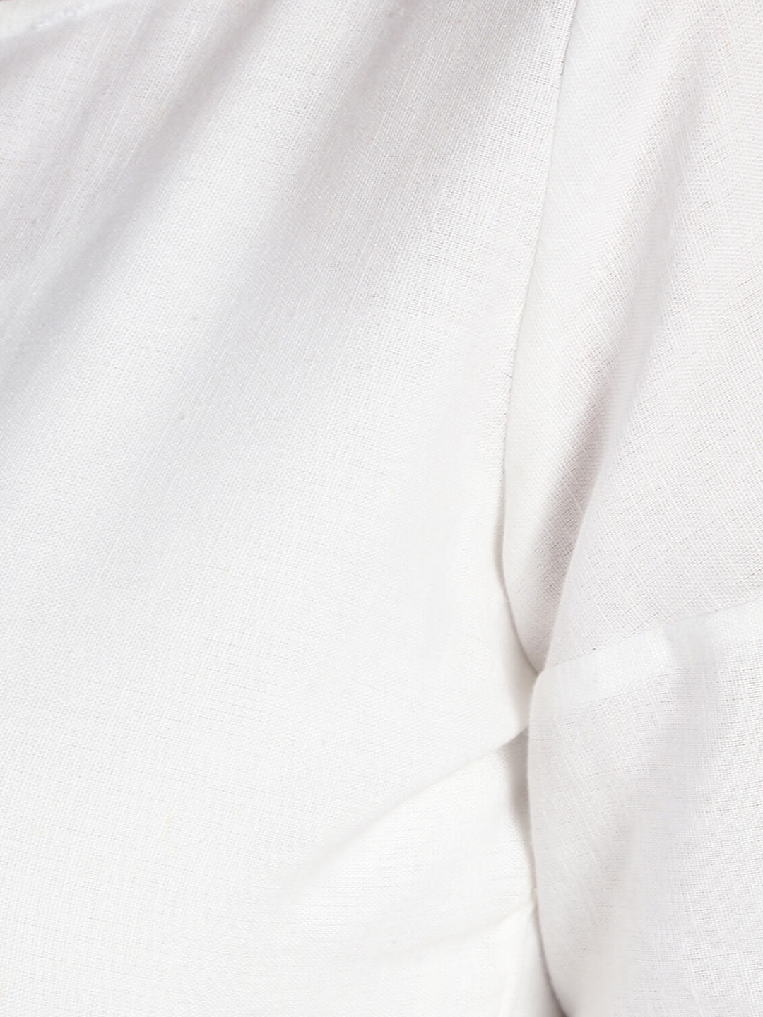 Geometric structured comfort cotton linen top