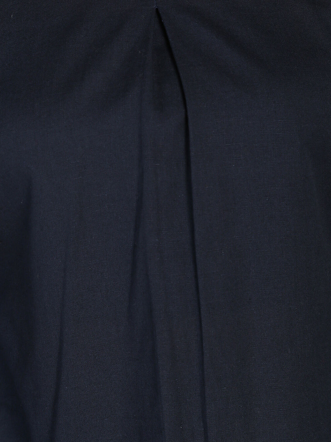 Inverted pleat solid Lantern sleeved cotton linen top